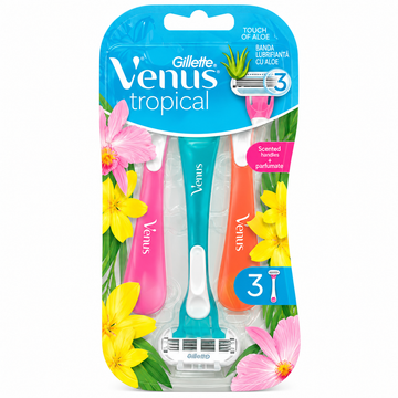 Gillette Venus Tropical Razor | 3-Blade Disposable Razors