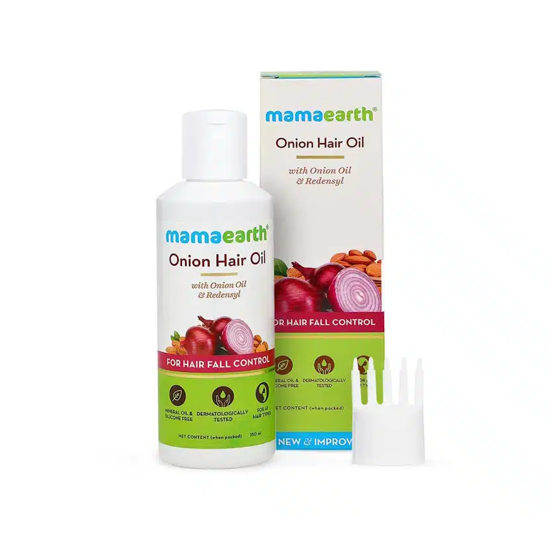 Mamaearth onion hair oil for hair regrowth & hair fall control with redensyl (100ml)