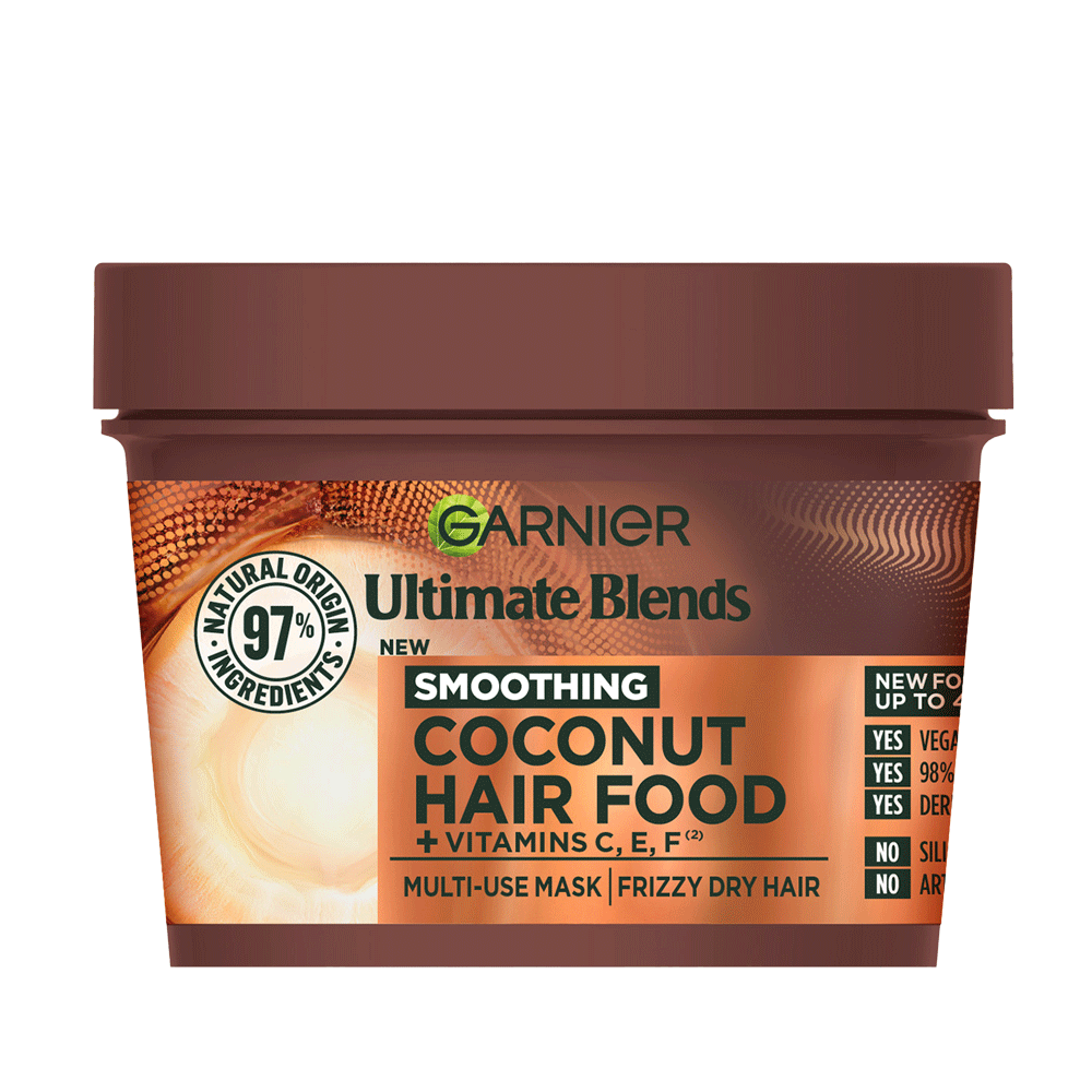 Garnier Ultimate Blends Smoothing Hair Food Coconut & Macadamia 3 In 1 Frizzy And Unruly Hair Mask 390ml
