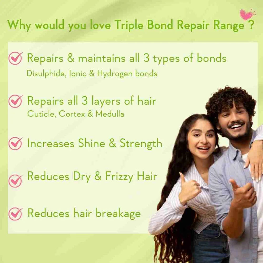 WishCare Triple Bond Repair Booster Serum – 10% AminoPeptide Hair Bond Repair Serum 100ml
