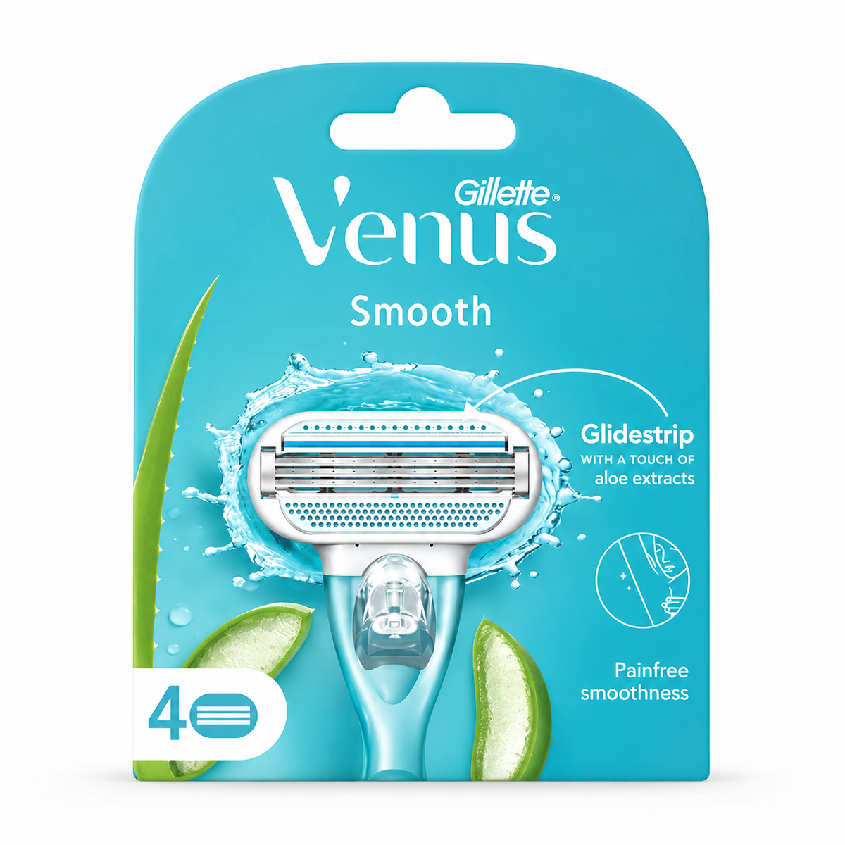 Gillette Venus Smooth Razor with Aloe Vera – 4 Cartridges