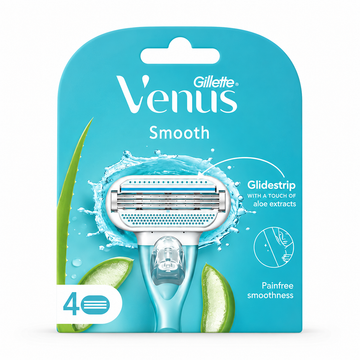 Gillette Venus Smooth Razor with Aloe Vera – 4 Cartridges