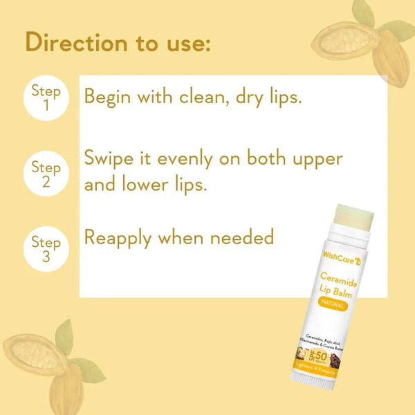 Wishcare Ceramide Lip Balm with SPF 50 PA+++ (Natural)