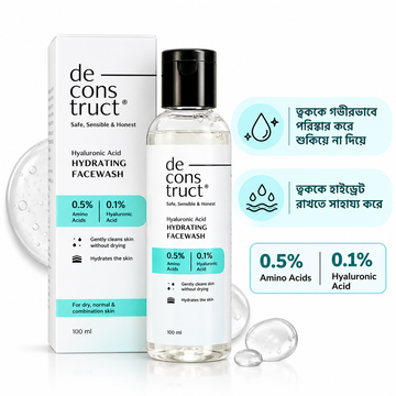 Deconstruct Hyaluronic Acid Hydrating Facewash 0.5% Amino Acids + 0.1% Hyaluronic Acid – 100ml