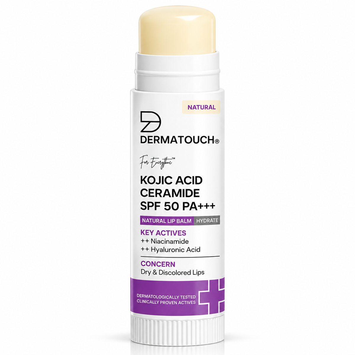 Dermatouch Kojic Acid Ceramide Natural Lip Balm SPF 50 PA+++ | 5g