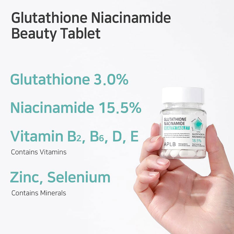 APLB Glutathione Niacinamide Beauty Tablet 500mg × 30 Tablets