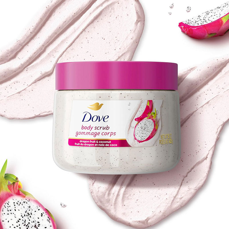 Dove Body Scrub Dragon Fruit & Coconut Cream | Exfoliates & Deeply Nourishes | 425g