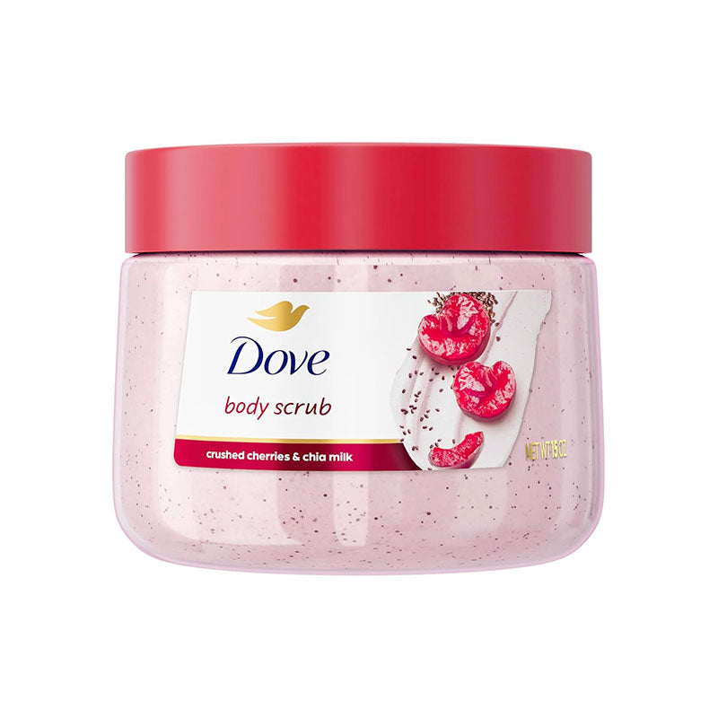 Dove Cherry & Chia Milk Body Scrub | Exfoliates & Deeply Nourishes | 425g