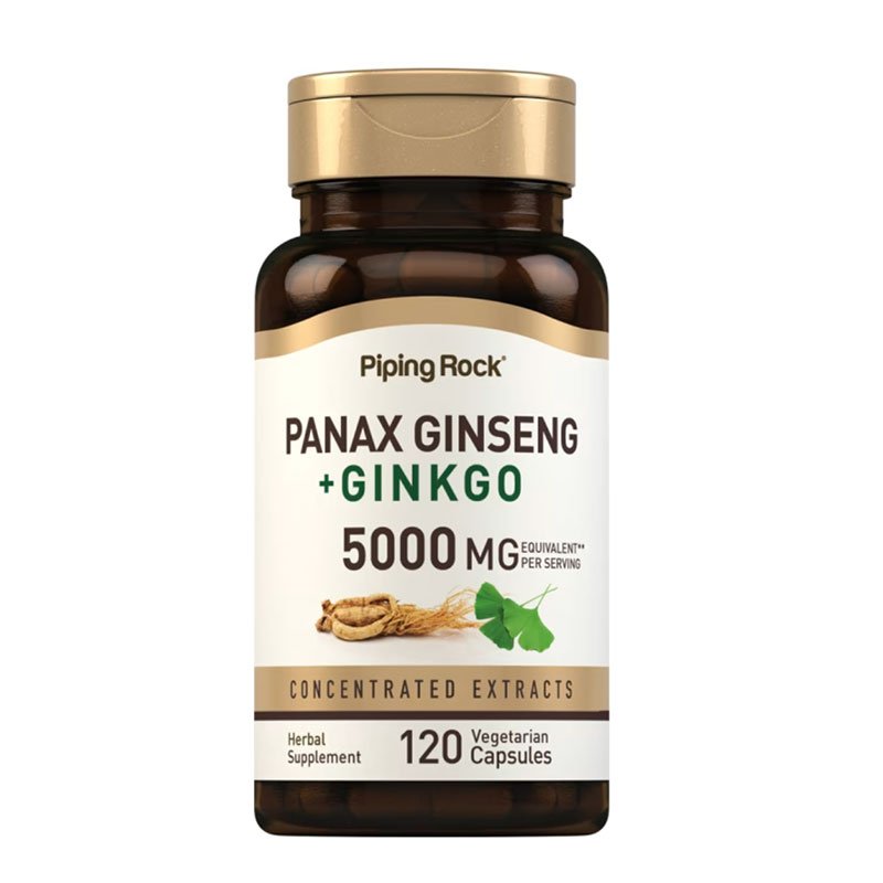 Piping Rock Panax Ginseng + Ginkgo 5000 mg – 120 Capsules