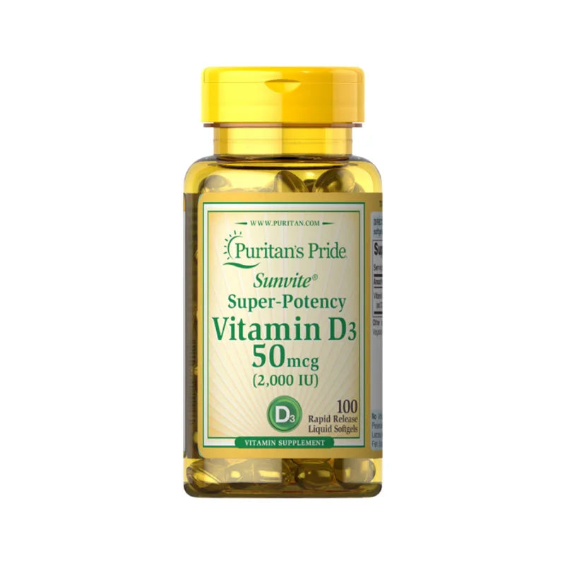 Puritan’s Pride Vitamin D3 50mcg (2000 IU) 100 Softgels