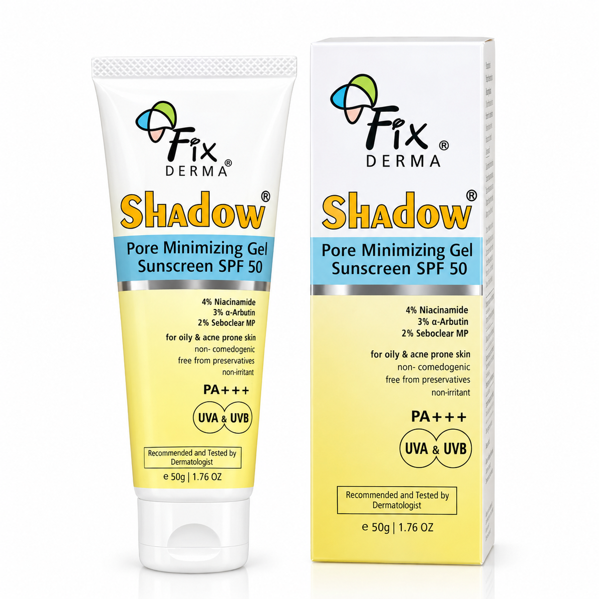 Fix derma Shadow Pore Minimizing Gel Sunscreen SPF 50 50g