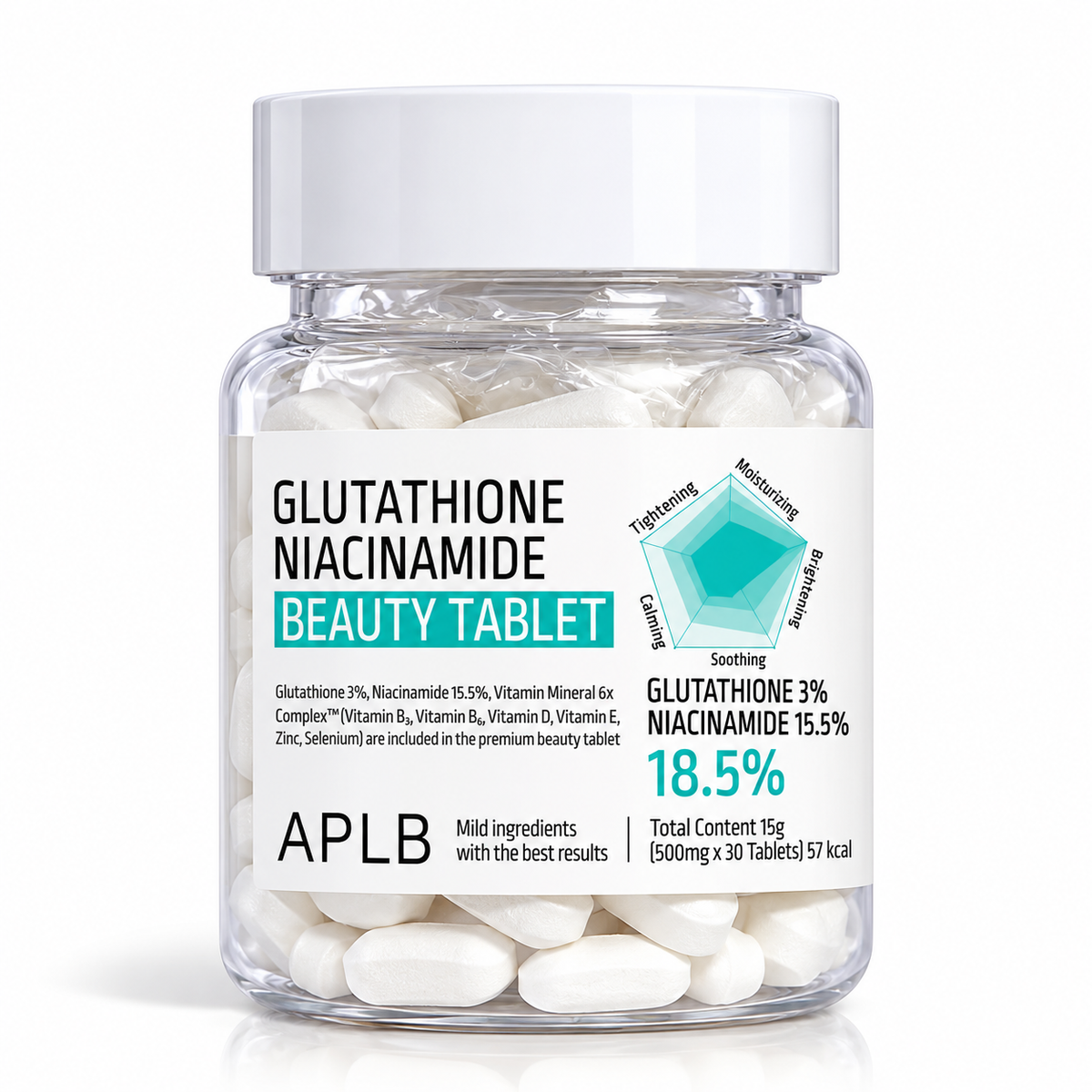 APLB Glutathione Niacinamide Beauty Tablet 500mg × 30 Tablets