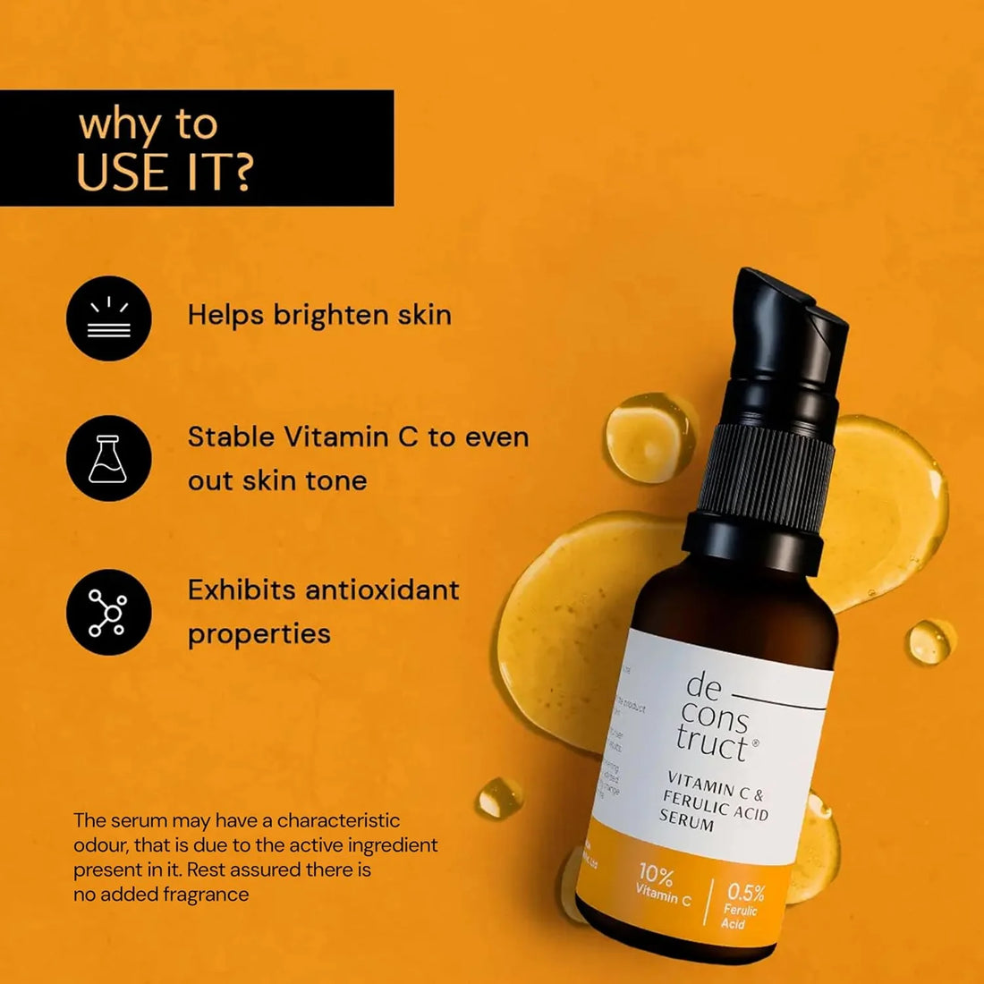 Deconstruct Vitamin C &amp; Ferulic Acid Serum 10% Vitamin C + 0.5% Ferulic Acid – 30ml