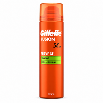 Gillette Fusion 5X Action Shave Gel – Sensitive with Almond Oil 200ml
