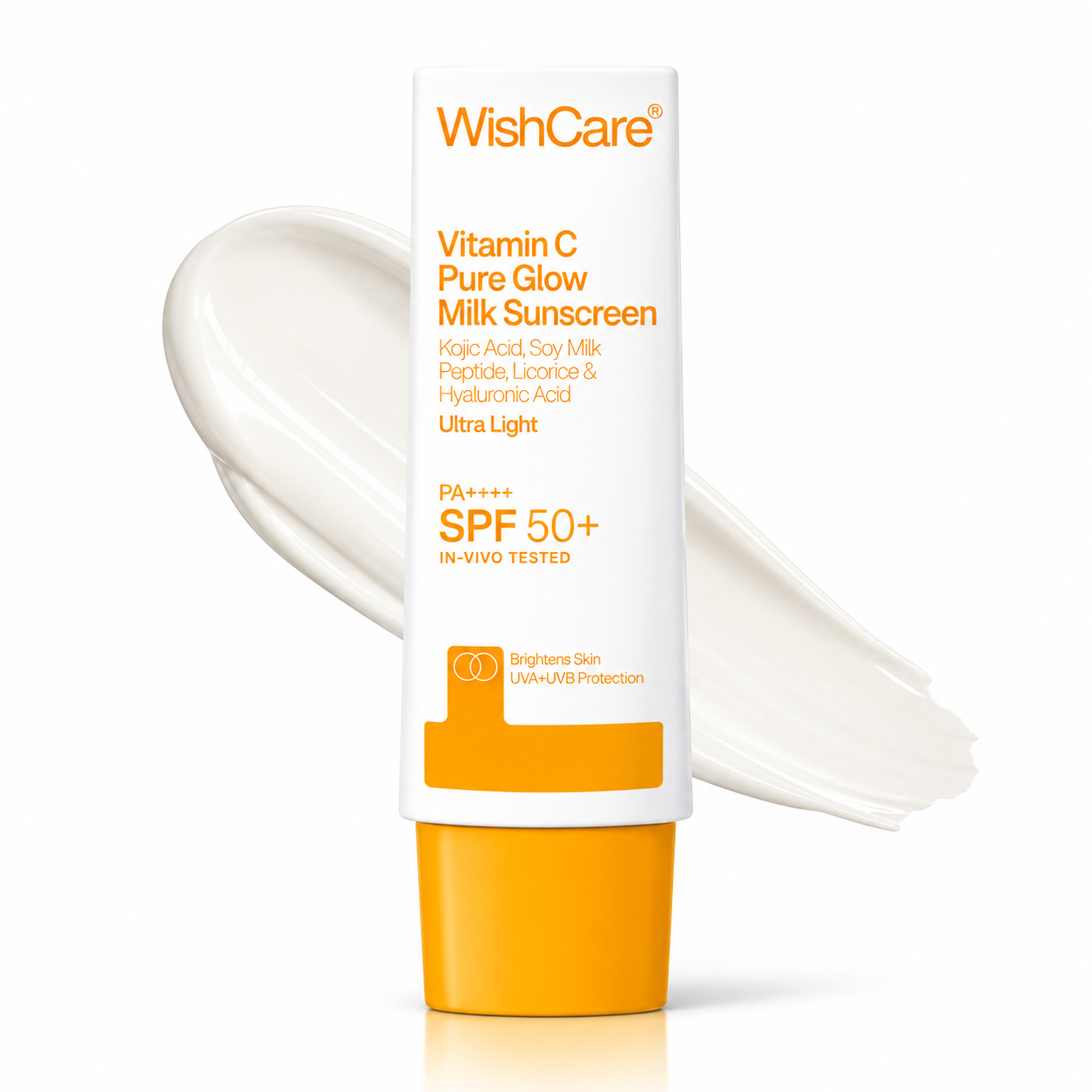 WishCare Vitamin C Pure Glow Milk Sunscreen SPF 50+ PA++++ 50g