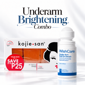 Kojie San 3Pcs Soap Value Pack + WishCare Roll On | Underarm Brightening Value Combo