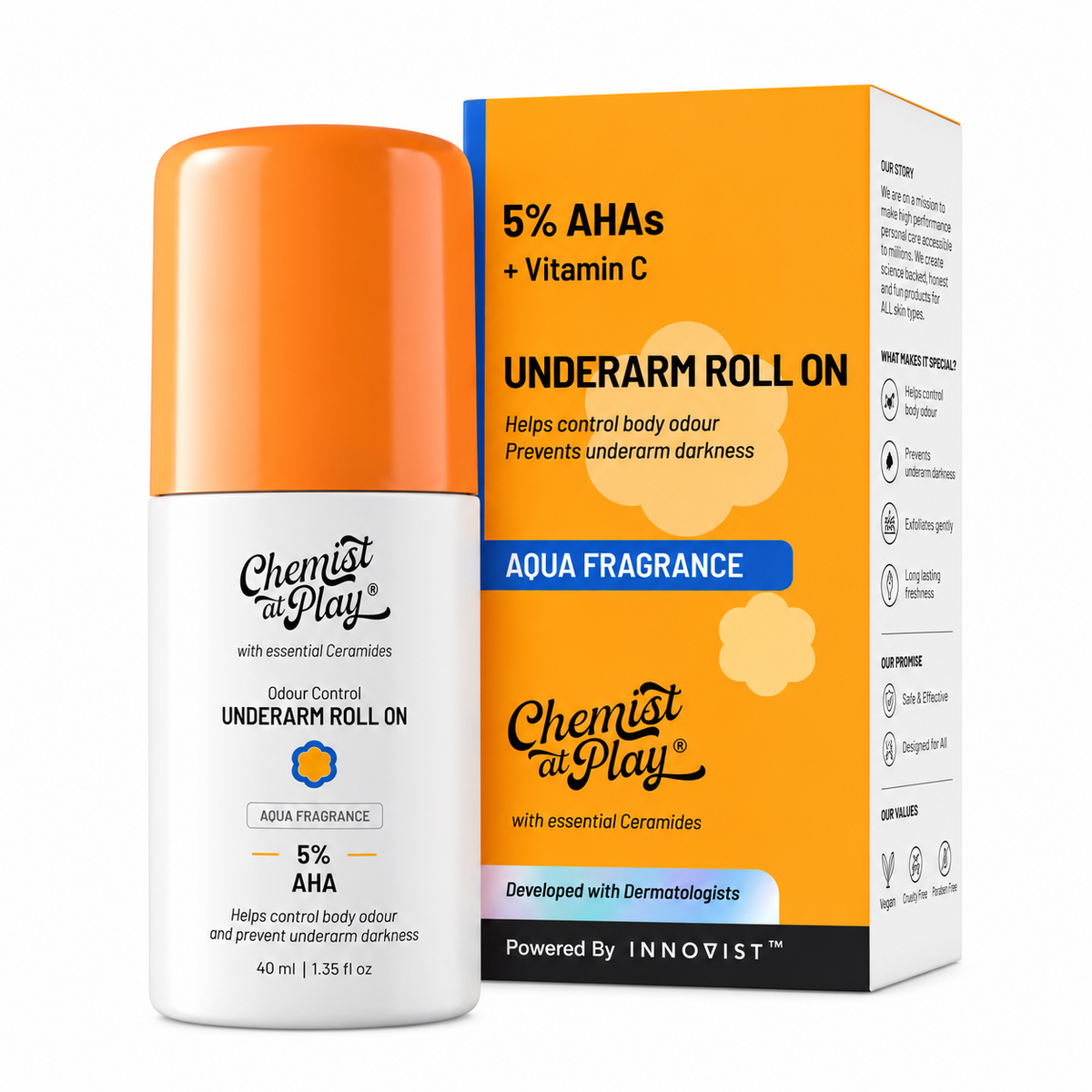 Chemist at Play 5% AHA Underarm Roll On – Aqua Fragrance | 40ml