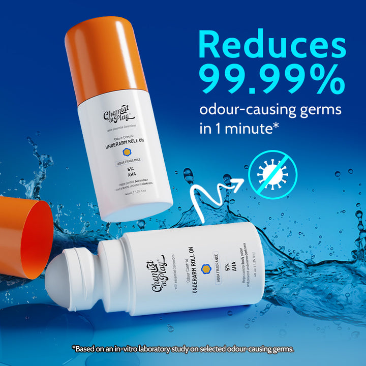 Chemist at Play 5% AHA Underarm Roll On Fragrance Free 40ml | Underarm Odour Control & Dark Underarm Care