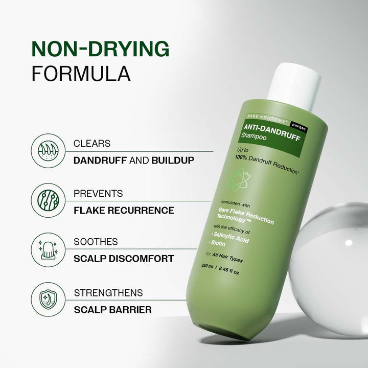 Bare Anatomy Anti-Dandruff Shampoo – Up to 100% Dandruff Reduction | 250ml