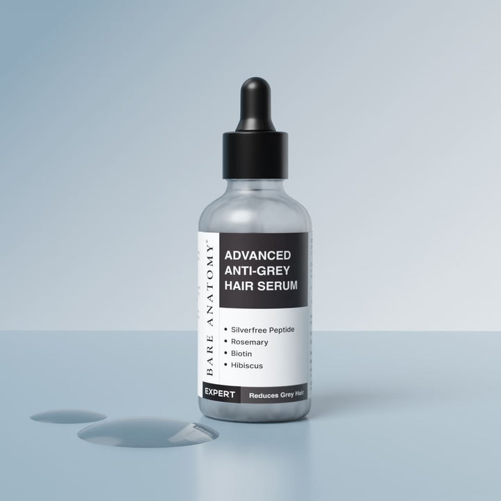Bare Anatomy Advanced Anti-Grey Hair Serum – Silverfree Peptide, Rosemary, Biotin & Hibiscus | 50ml