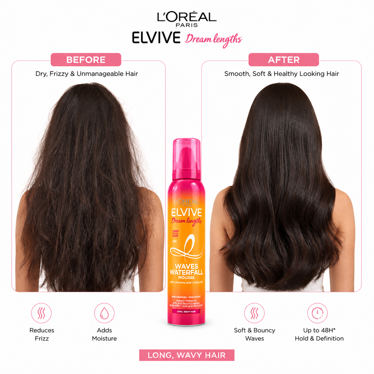 L’Oréal Paris Elvive Dream Lengths Waves Waterfall Mousse – 200ml