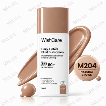 WishCare Daily Tinted Fluid Sunscreen SPF 50+ PA++++ M204 Natural Brown – 50ml