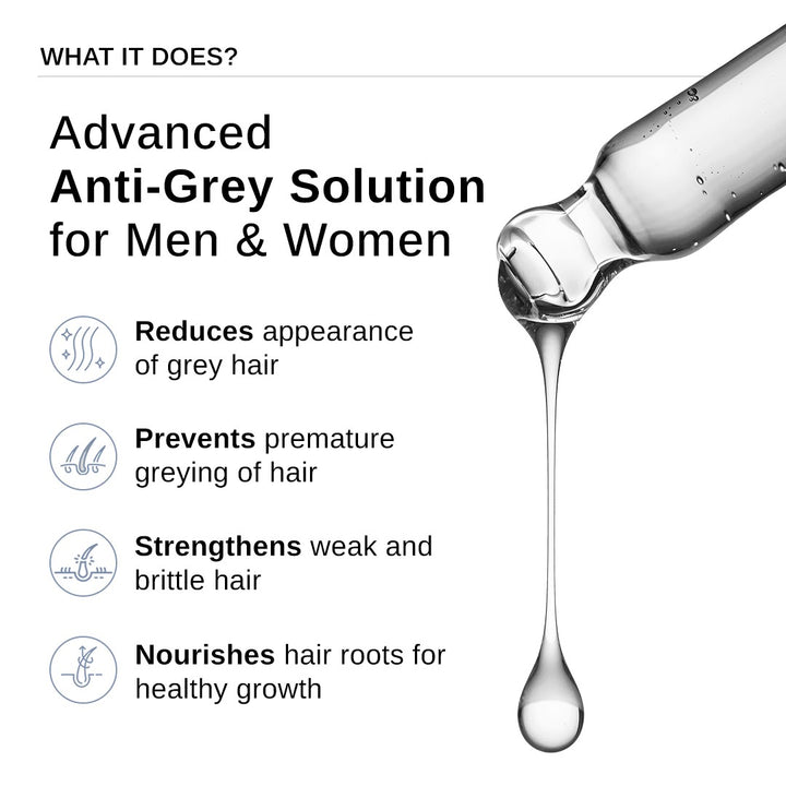 Bare Anatomy Advanced Anti-Grey Hair Serum – Silverfree Peptide, Rosemary, Biotin & Hibiscus | 50ml