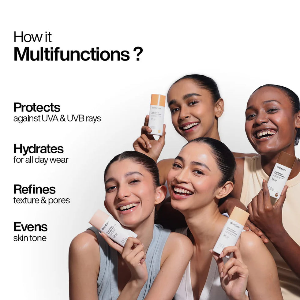 WishCare Daily Tinted Fluid Sunscreen SPF 50+ PA++++ – L101 Shade, 50ml