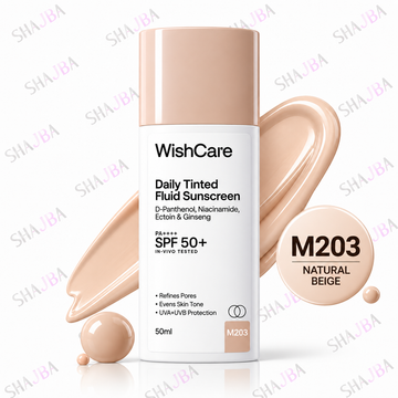WishCare Daily Tinted Fluid Sunscreen SPF 50+ PA++++ M203 Natural Beige – 50ml