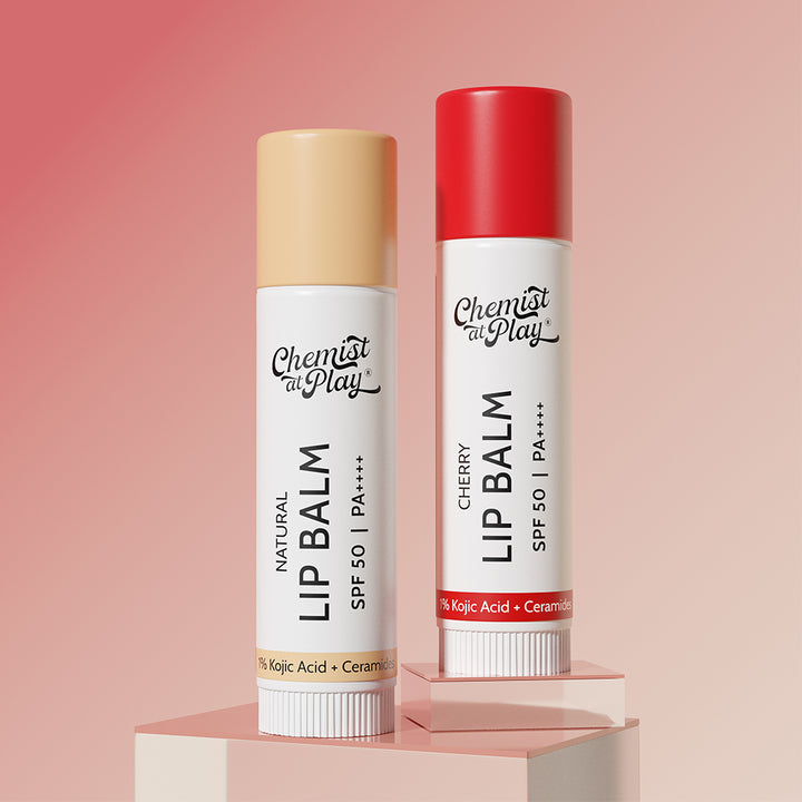 Chemist at Play SPF 50 PA++++ Lip Balm Duo (Natural + Cherry)