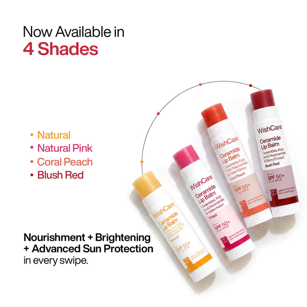 WishCare Ceramide Lip Balm SPF 50+ PA++++ 5g – Coral Peach