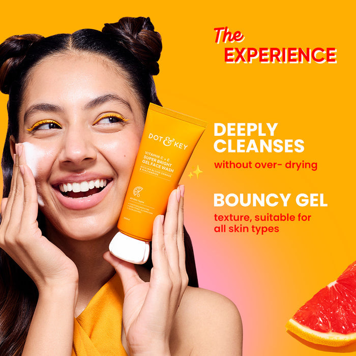 Dot & Key Vitamin C + E Super Bright Gel Face Wash | Glowing Skin