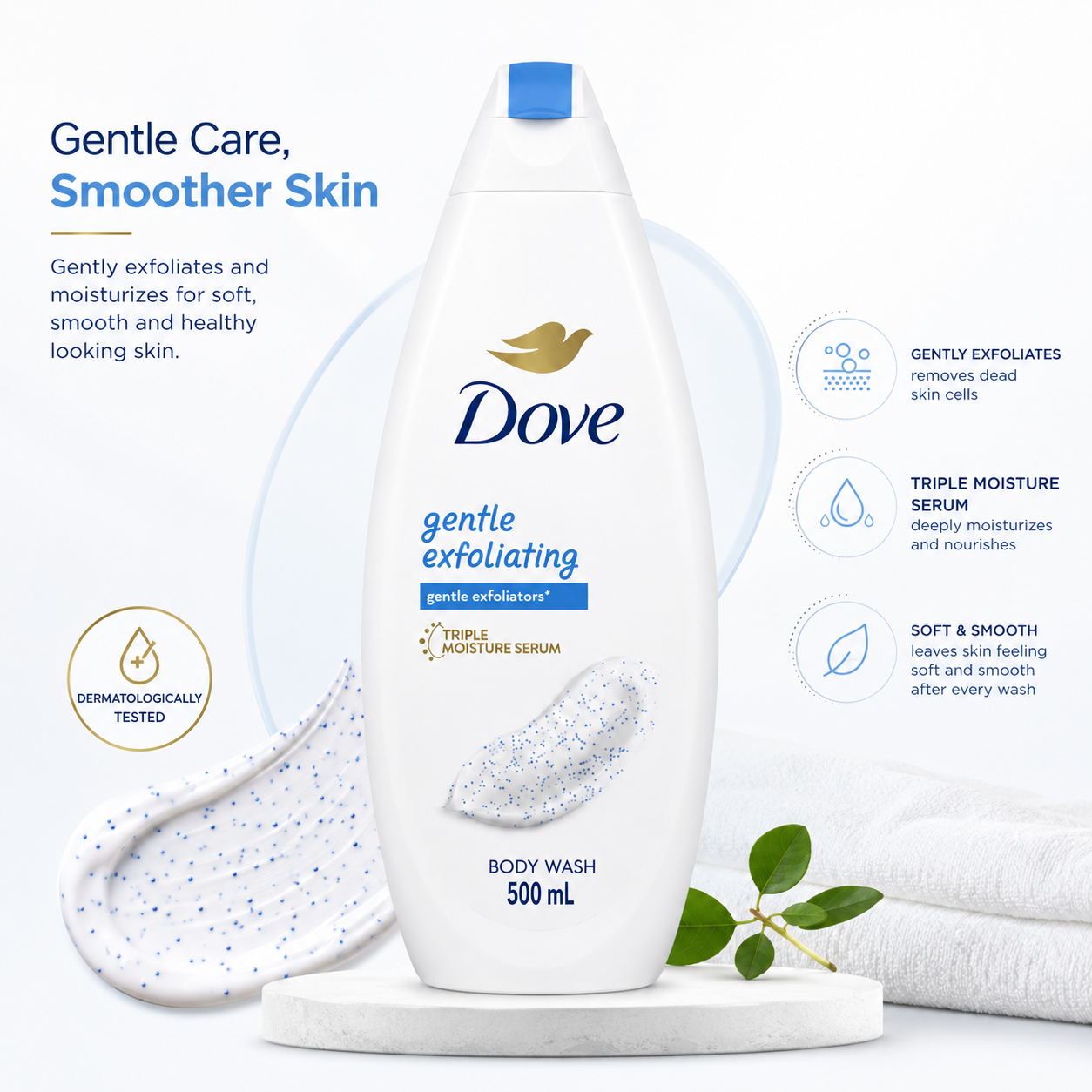 Dove Gentle Exfoliating Body Wash – 500 mL