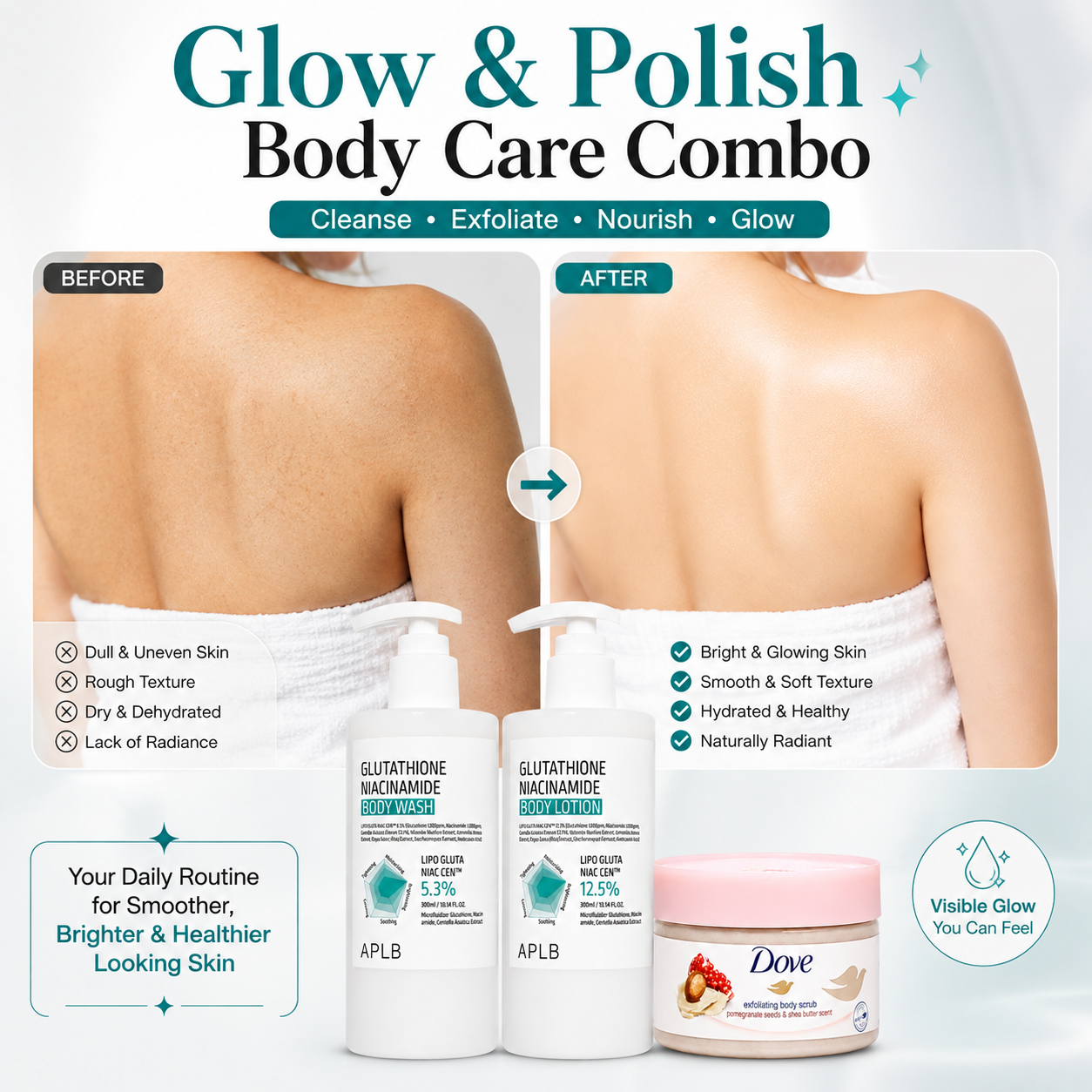 Glow & Polish Body Care Combo