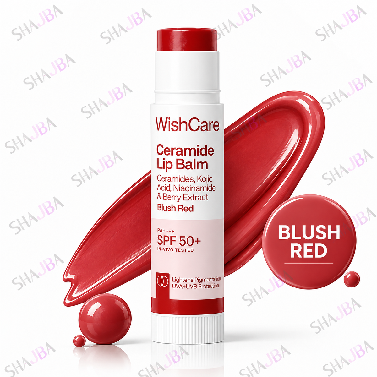 WishCare Ceramide Lip Balm SPF 50+ PA++++ – Blush Red Tinted Lip Balm 5g