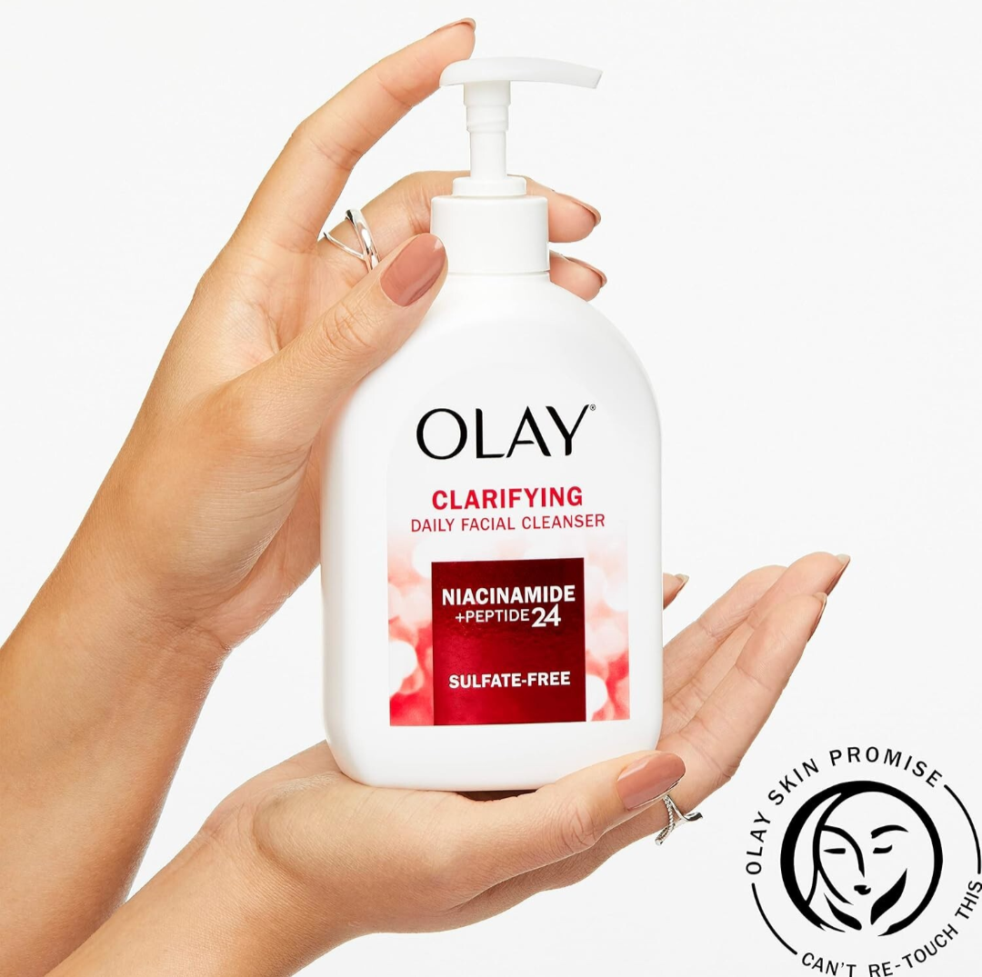 Olay Clarifying Daily Facial Cleanser Niacinamide + Peptide24 – 473ml