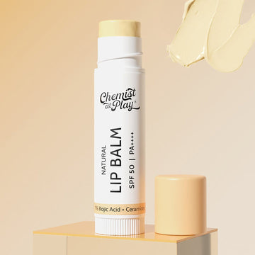Chemist at Play Natural Lip Balm SPF 50 PA++++ | 1% Kojic Acid & Ceramides | 4.5g