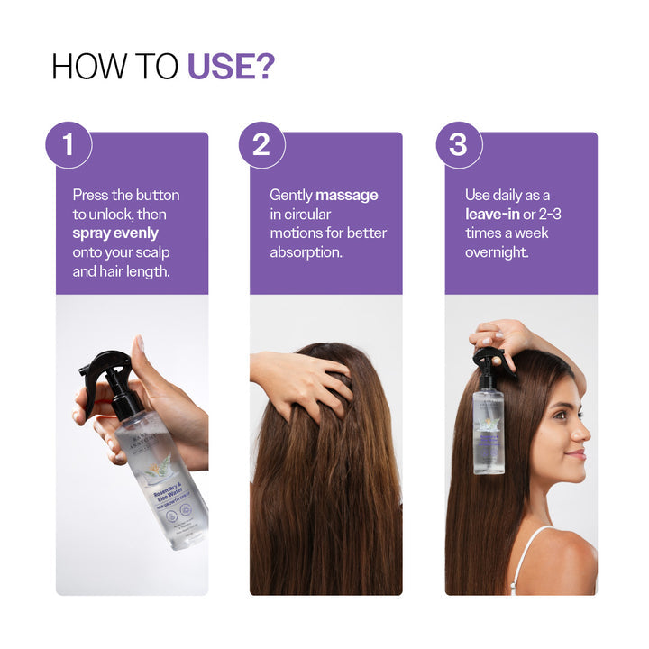 Bare Anatomy Rosemary & Rice Water Hair Growth Spray – Hair Growth & Thickness | 200ml
