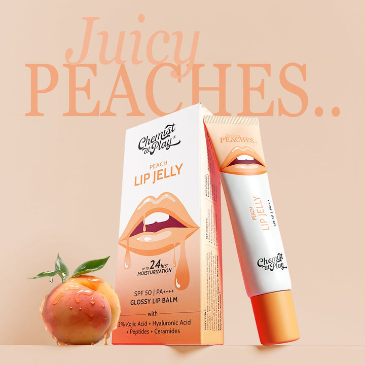 Chemist at Play Peach Lip Jelly SPF 50 PA++++ | Glossy Lip Balm (10gm)